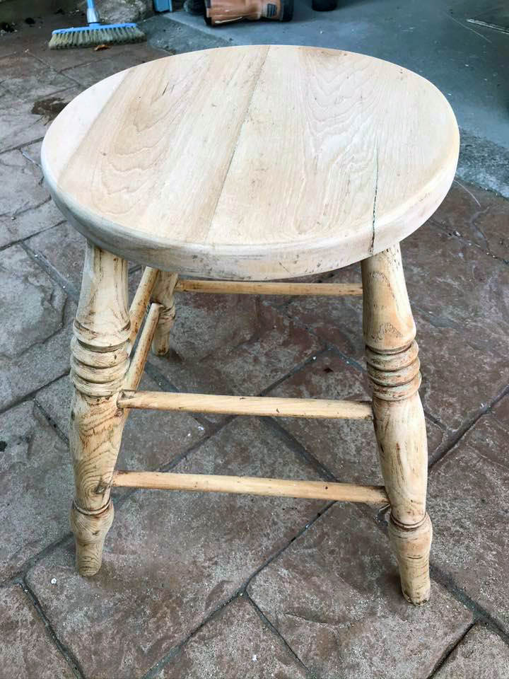 Unpainted stool